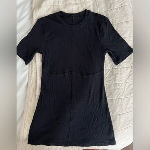 lululemon Black Ribbed Short Sleeve Tee with Piping, like new-worn once